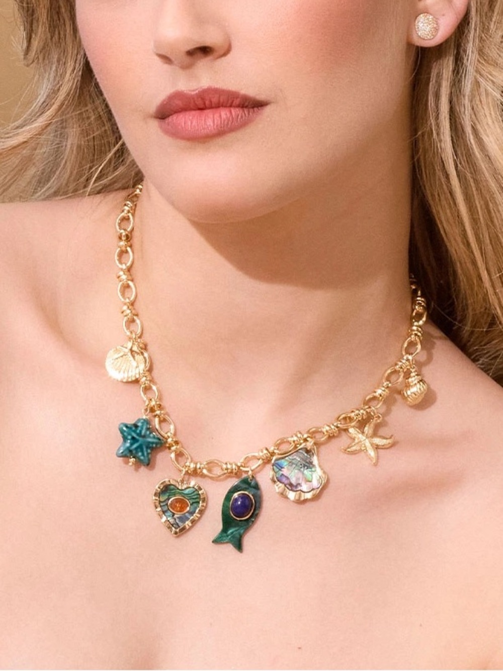 Park Lane 🐠 HAVANA 🐚 Necklace w/ Charms • Ocean Nautical Beach Sea Abalone NWT - Picture 5 of 10